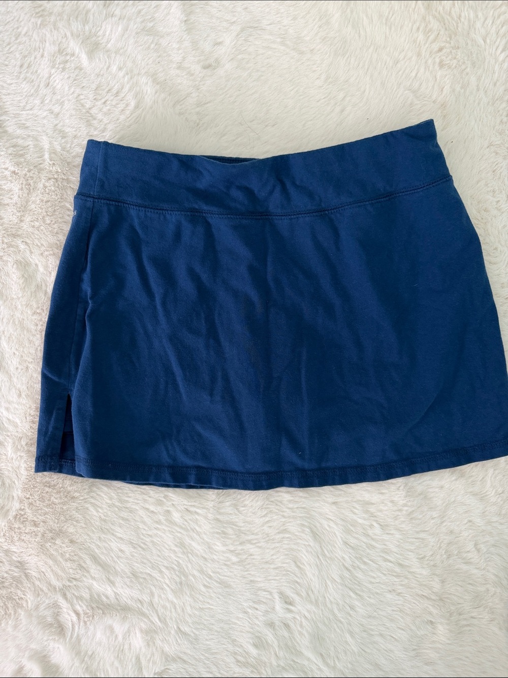 Navy Athletic Skirt with Side Slit
